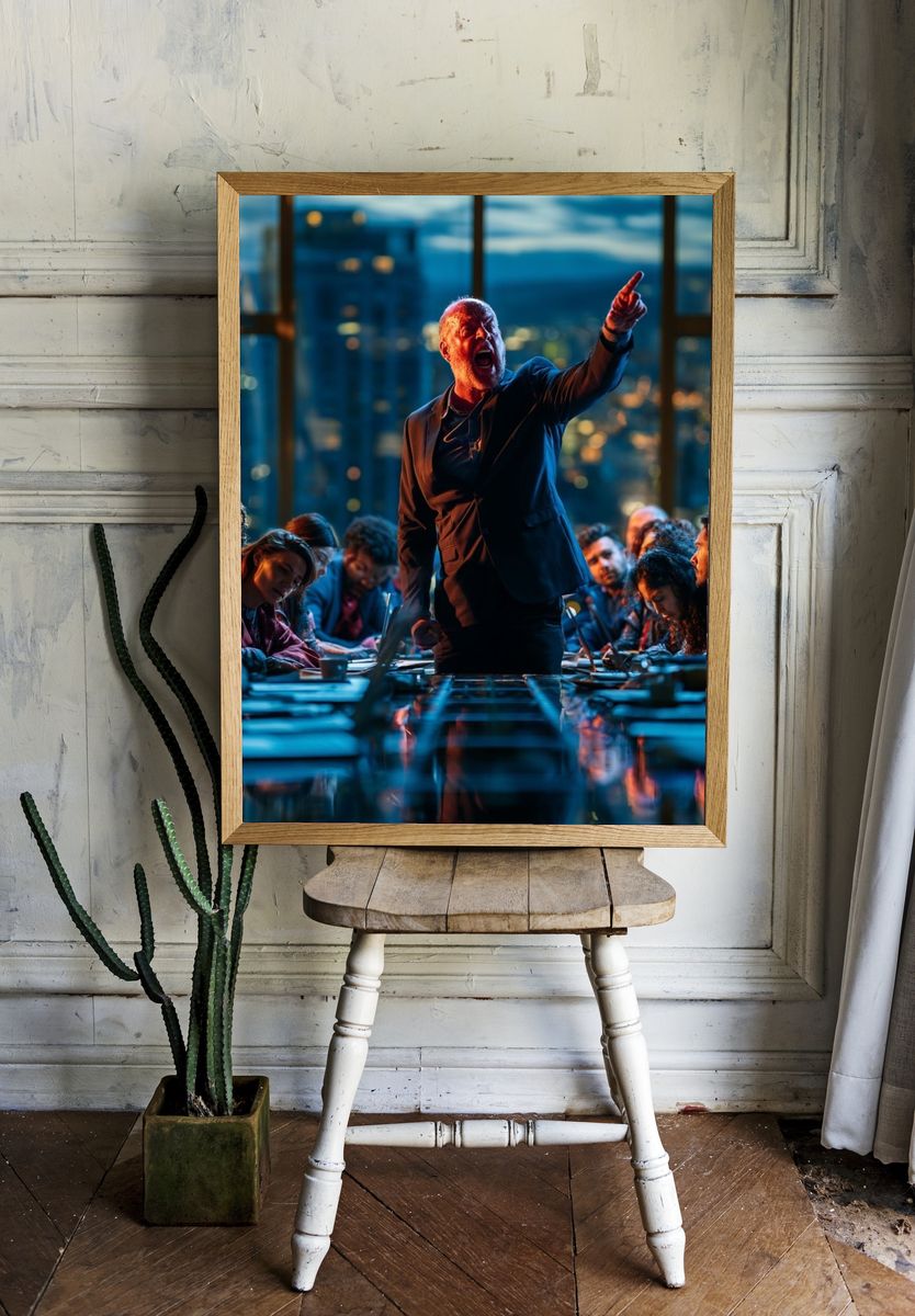 Corporate Debate Scene Photography Poster. — room view 1