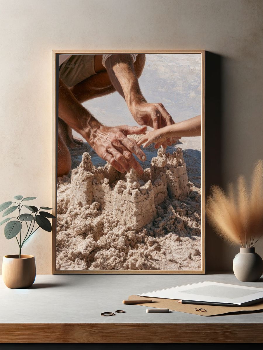 Sandcastle Hands Photography Poster. — room view 2