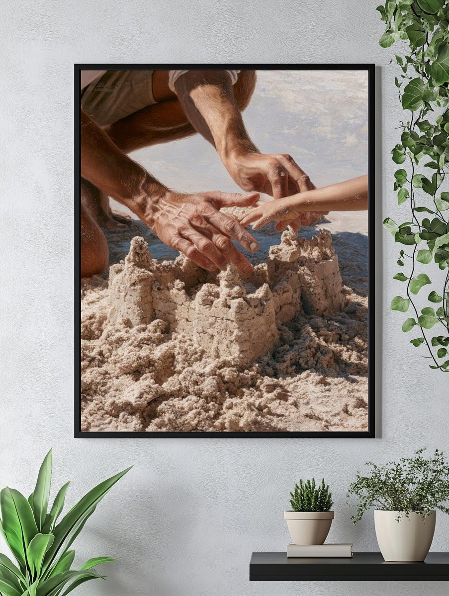 Sandcastle Hands Photography Poster. — room view 4