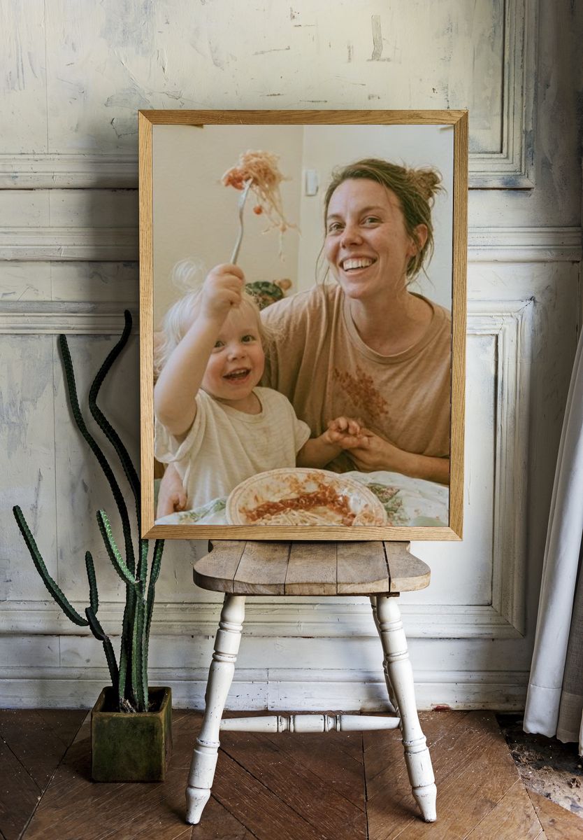 Mother and Child Candid Photo Poster. — room view 1