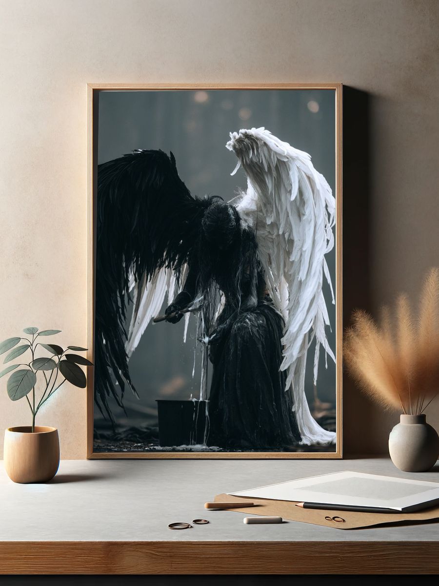 Dark Angel Wings Photography Poster. — room view 2