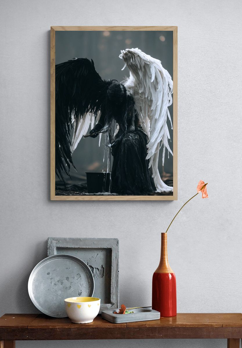 Dark Angel Wings Photography Poster. — room view 3