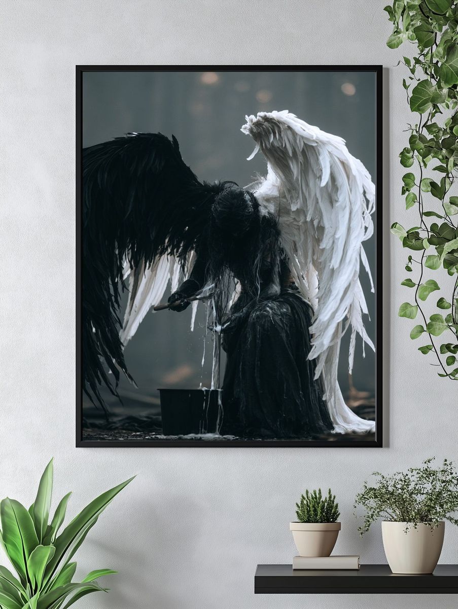 Dark Angel Wings Photography Poster. — room view 4