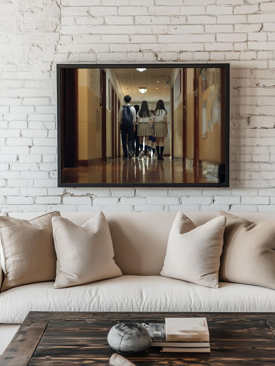 School Hallway Photography Poster. — room view 1