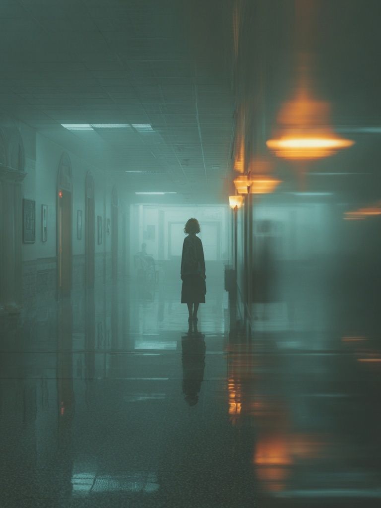 Misty Hallway Silhouette Photography Poster. poster — photography art