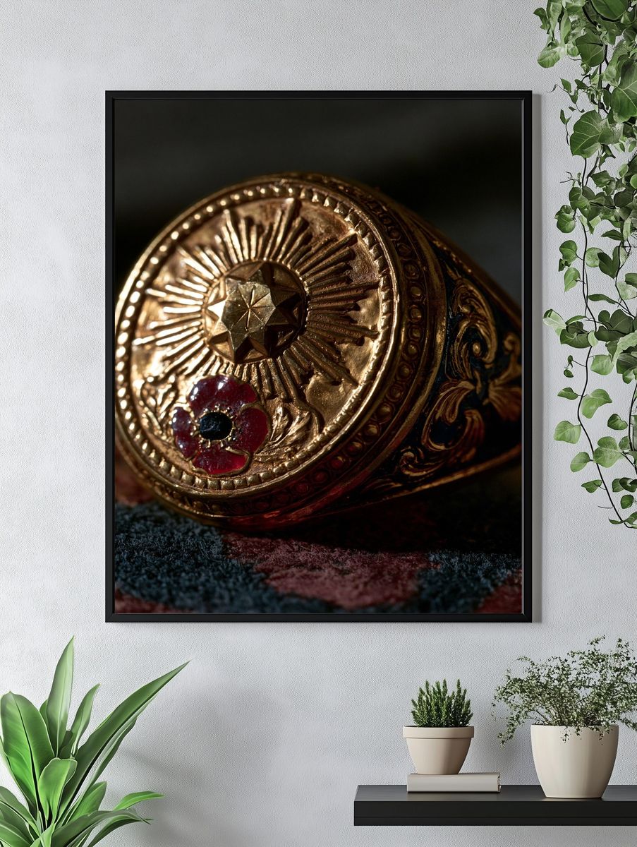 Ornate Gold Ring Photography Poster. — room view 4