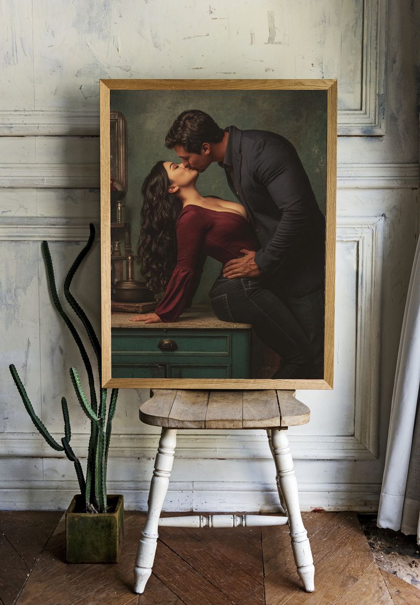 Romantic Kiss Photography Poster. — room view 1