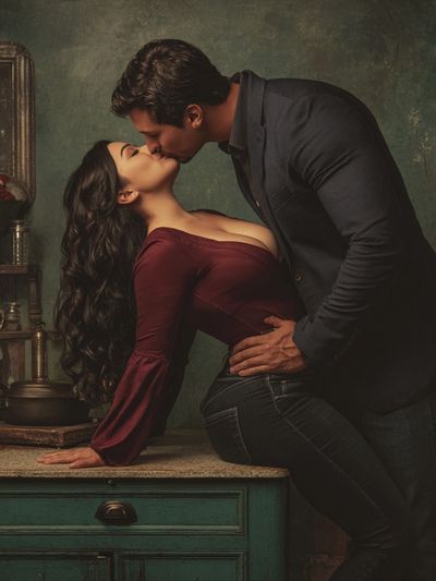 Romantic Kiss Photography Poster. poster print