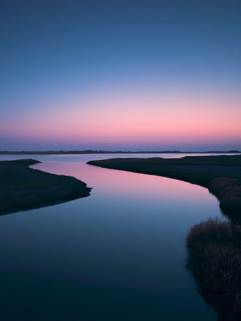 Twilight River Landscape Poster. poster detail
