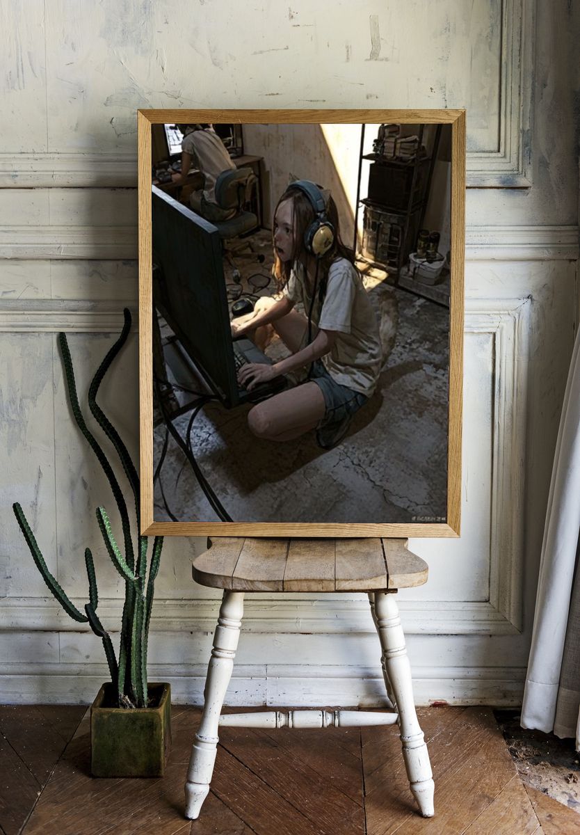 Gamer Girl Portrait Photography Poster. — room view 1