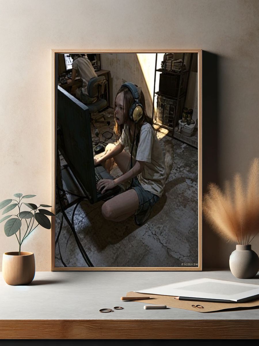 Gamer Girl Portrait Photography Poster. — room view 2