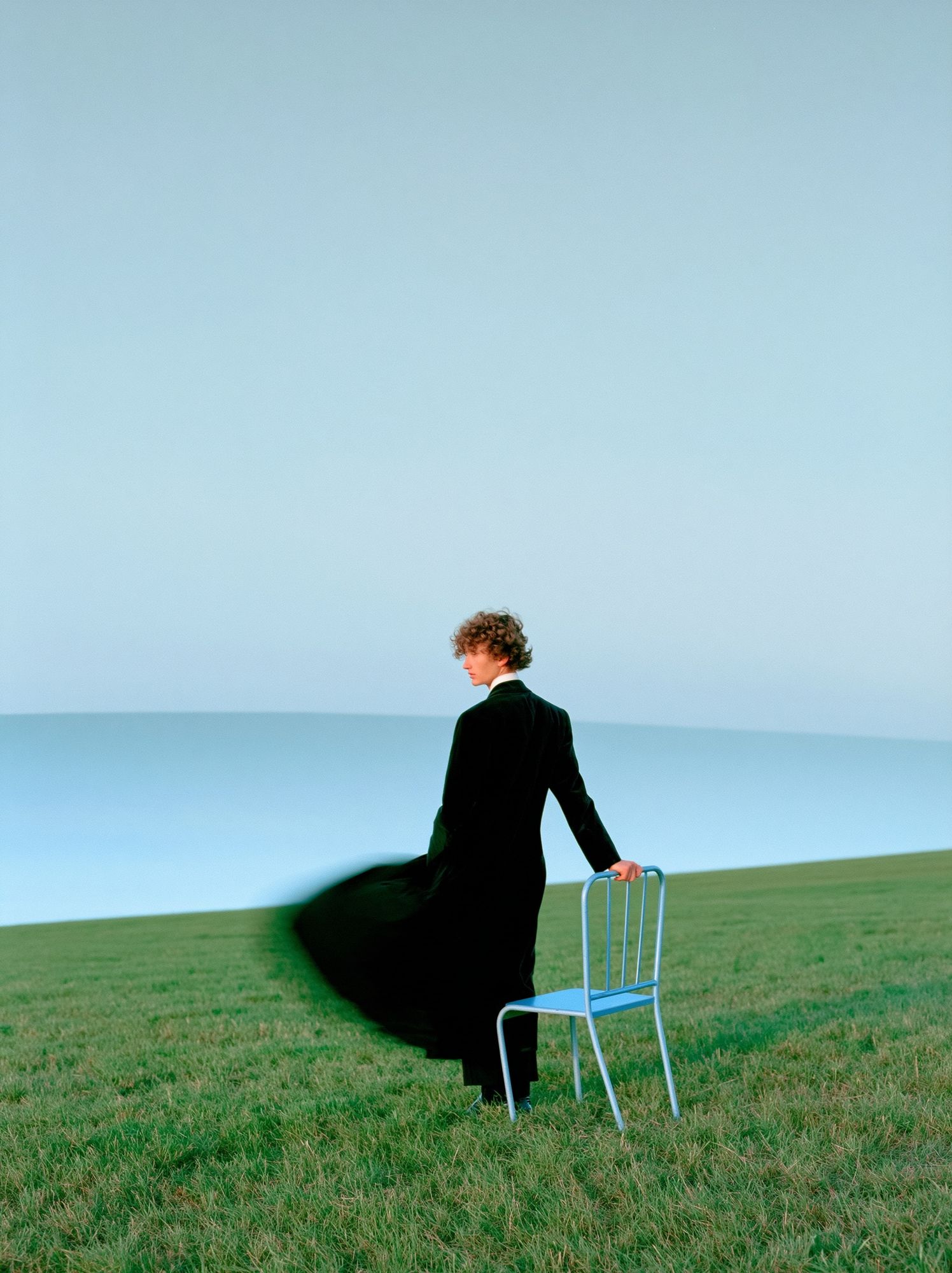 Solitary Figure in Field Photography Poster. poster detail