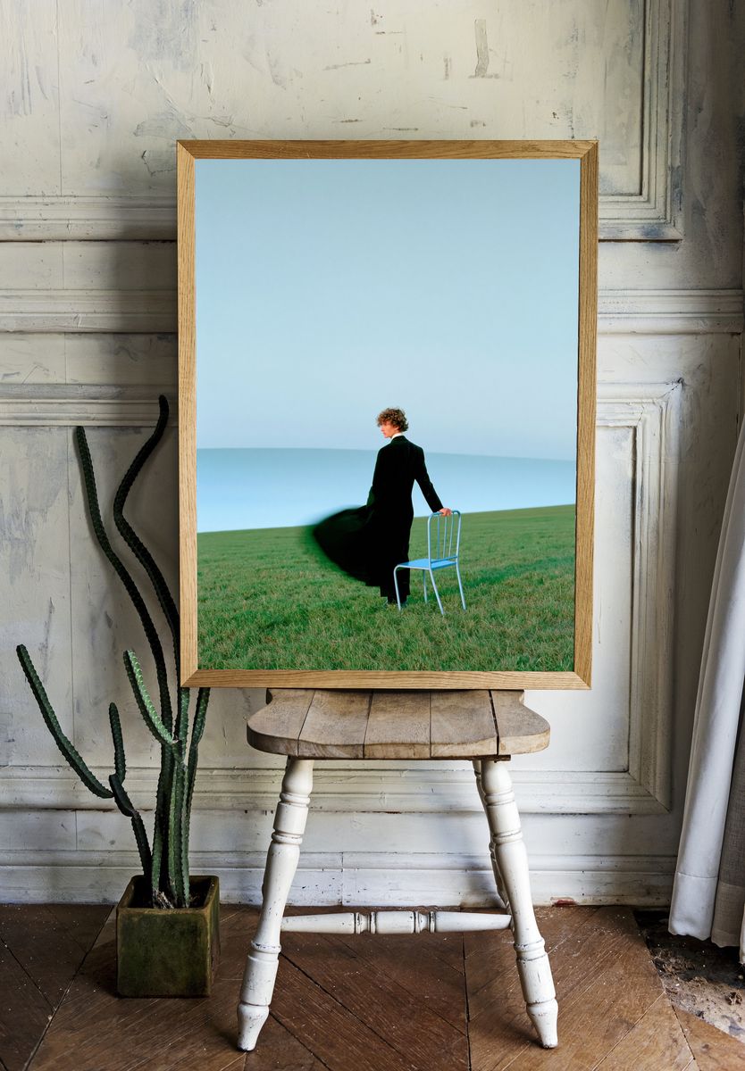 Solitary Figure in Field Photography Poster. — room view 1