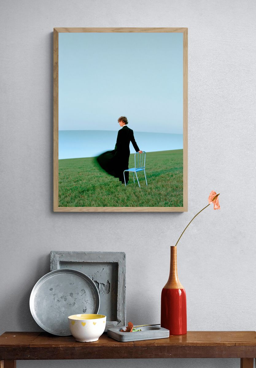 Solitary Figure in Field Photography Poster. — room view 3