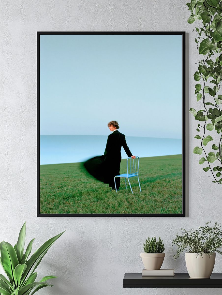 Solitary Figure in Field Photography Poster. — room view 4
