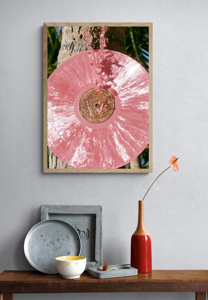 Pink Vinyl Disc Photography Poster. — room view 3