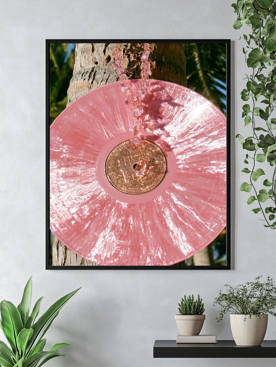 Pink Vinyl Disc Photography Poster. — room view 4