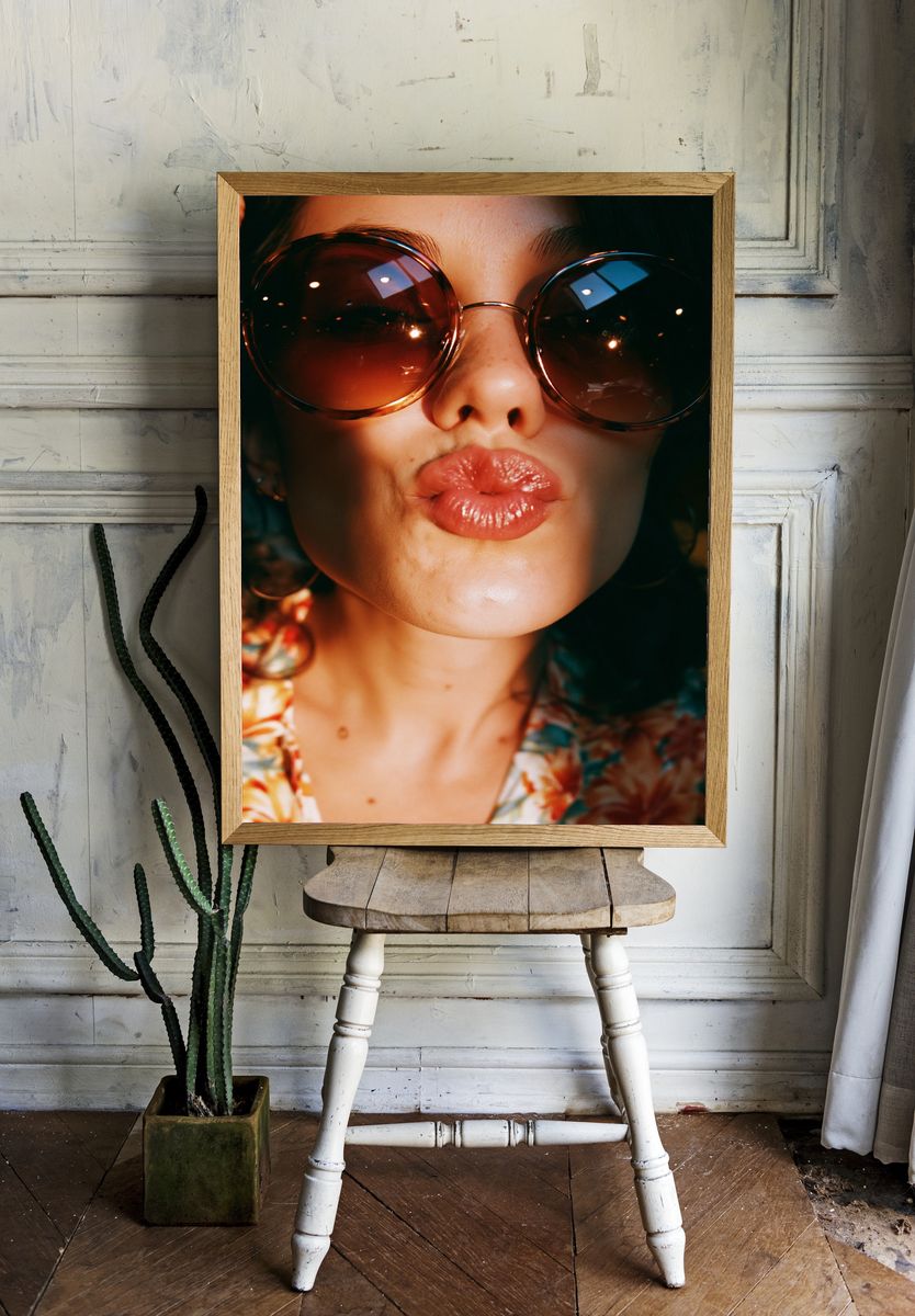 Sunglasses Portrait Photography Poster. — room view 1