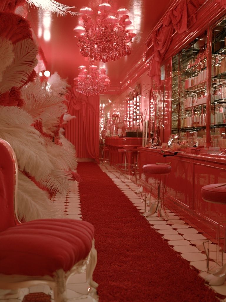 Crimson Glam Interior Photography Poster. poster detail