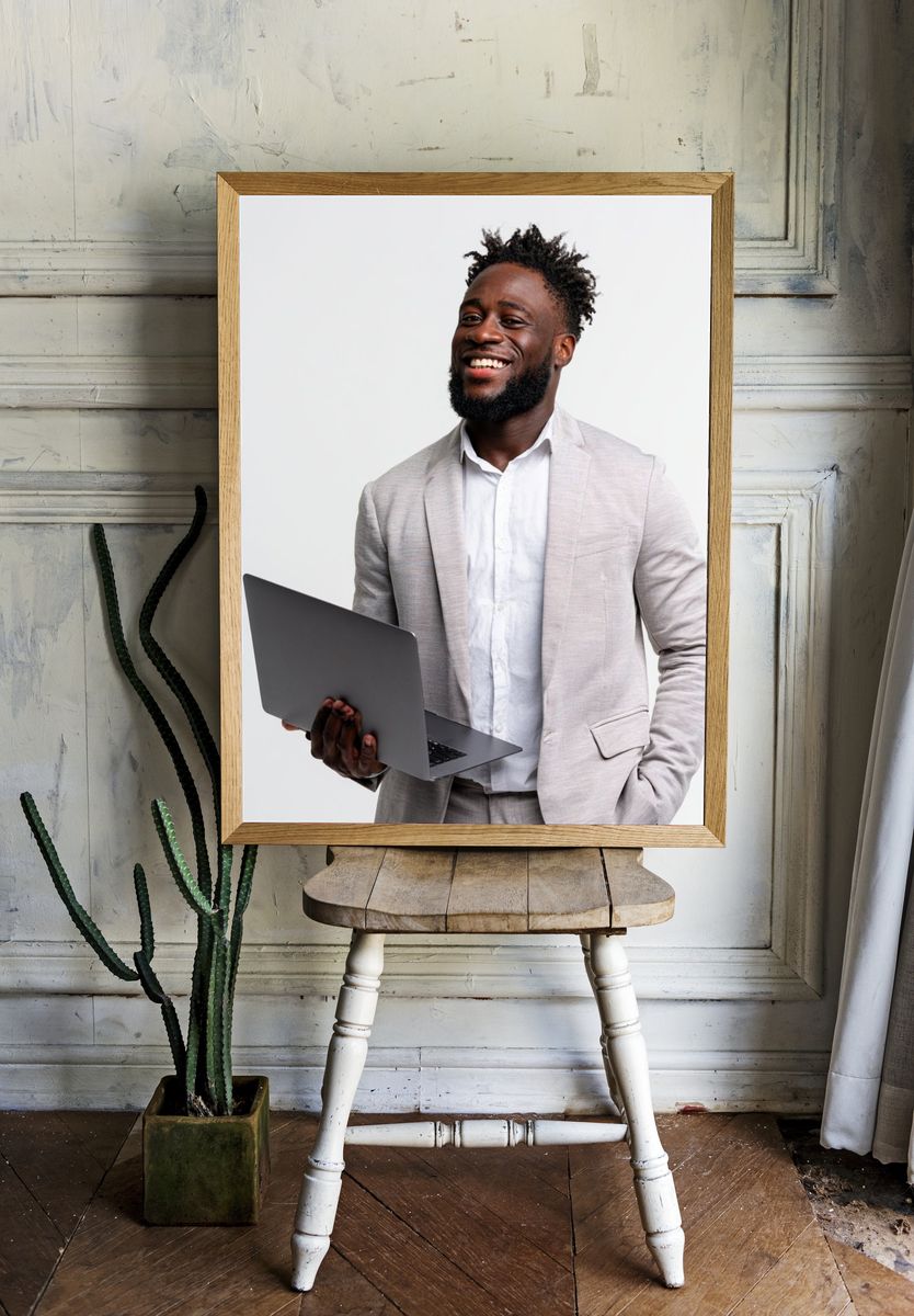Smiling Businessman Portrait Poster. room preview