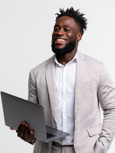 Smiling Businessman Portrait Poster.