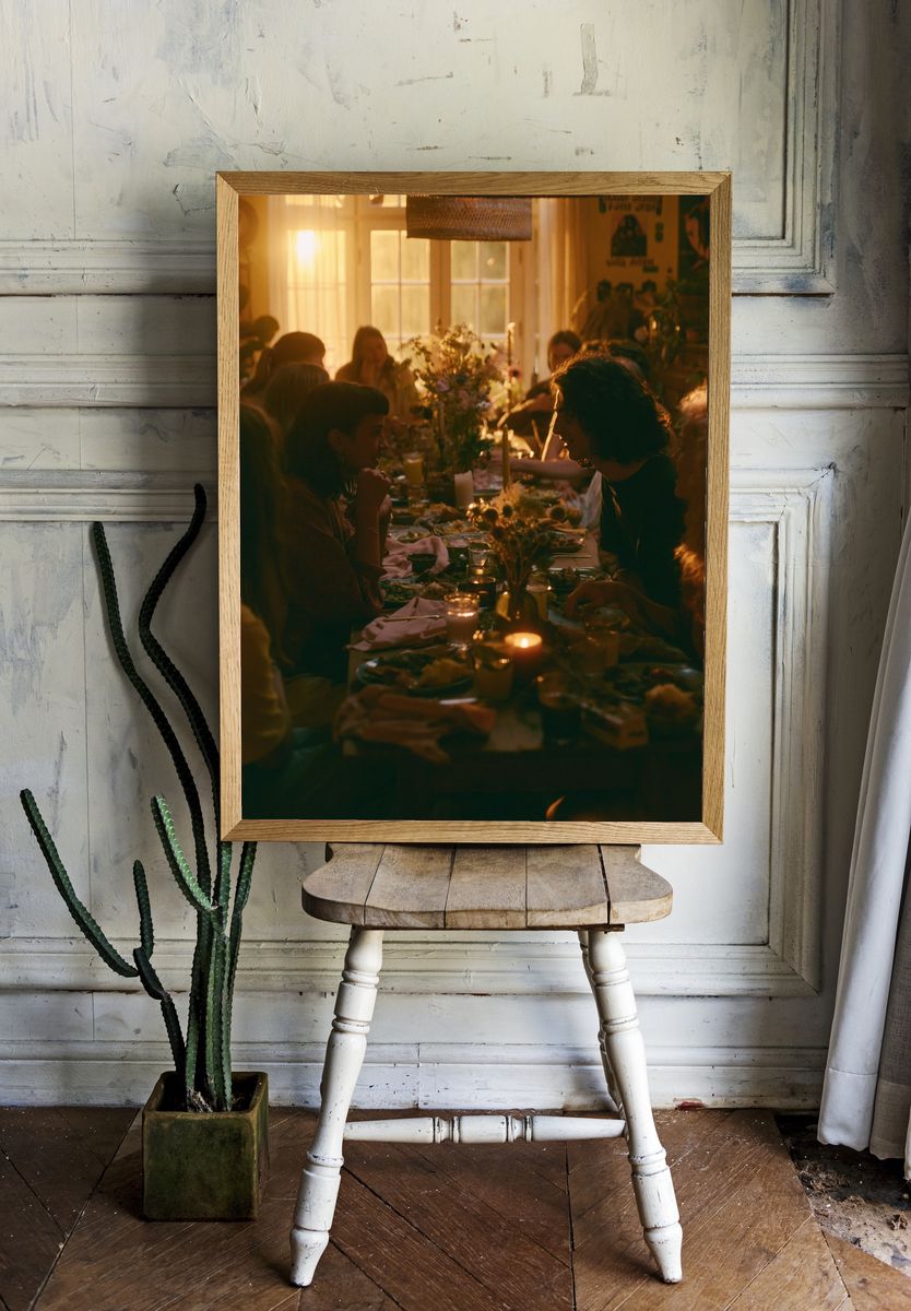 Golden Dinner Party Photography Poster. room preview