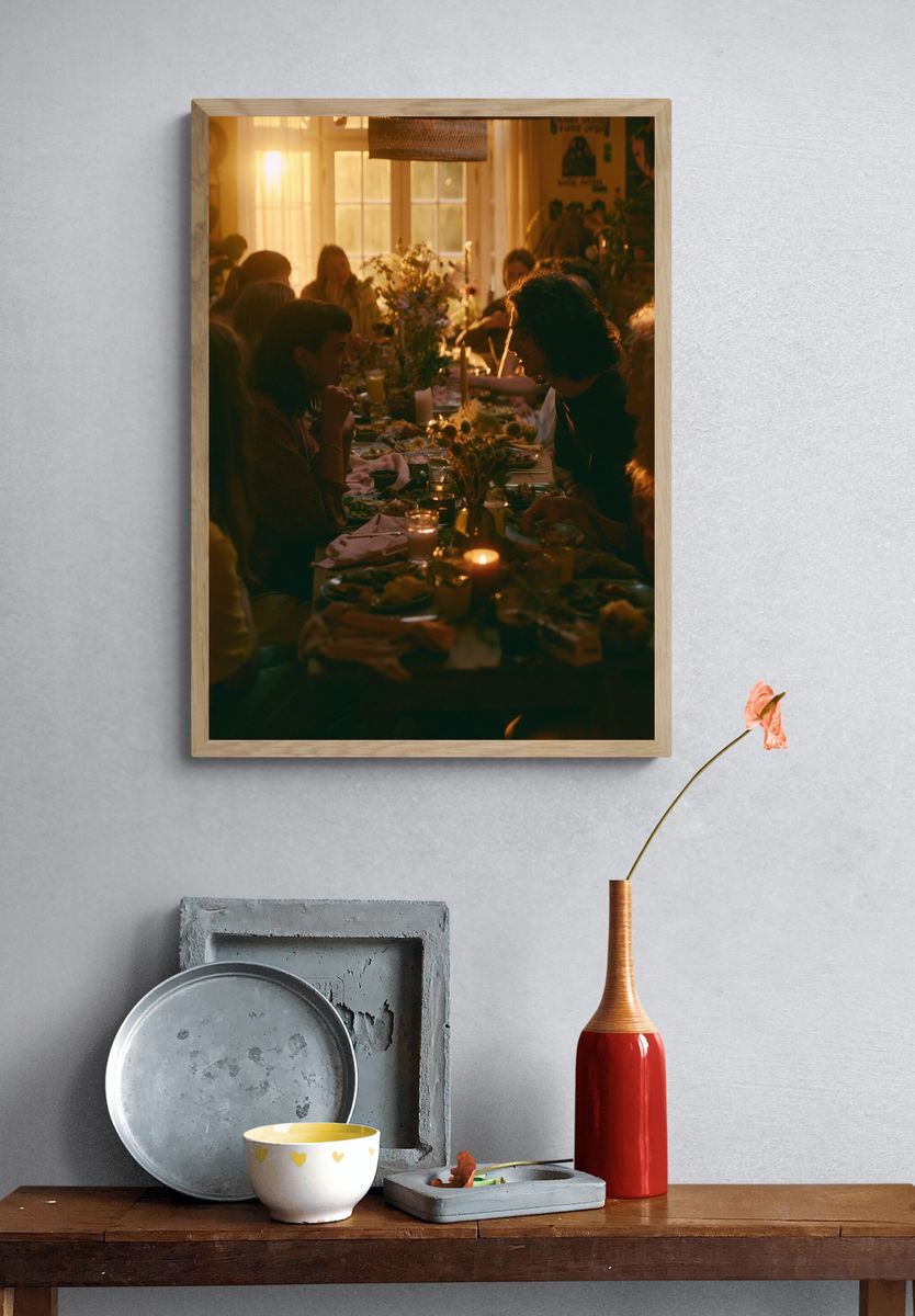 Golden Dinner Party Photography Poster. — room view 3