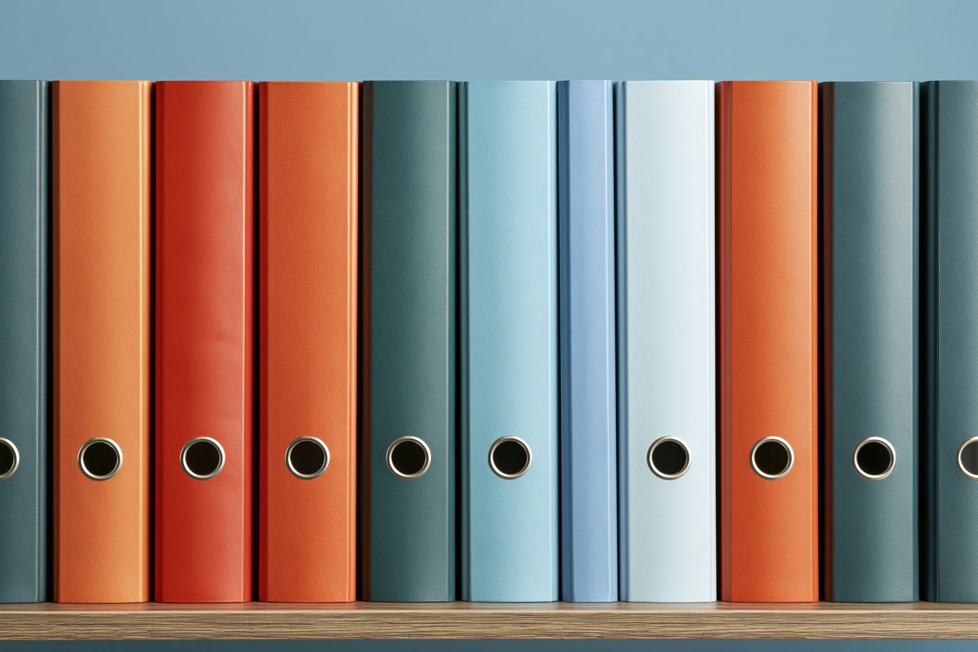 Colorful File Binders Photography Poster. poster detail