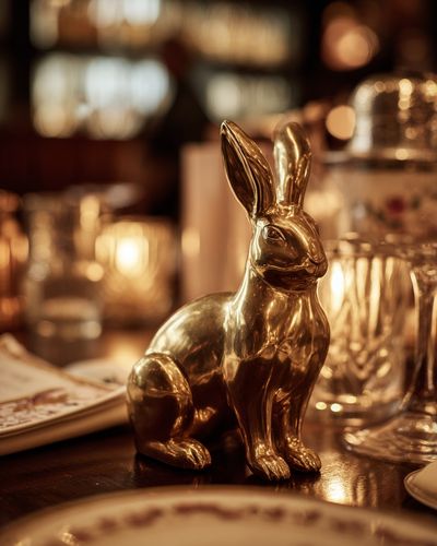 Golden Rabbit Still Life Photography Poster. poster