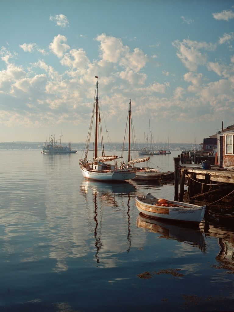 Sailboats at Harbor — Photography Print. poster — photography art