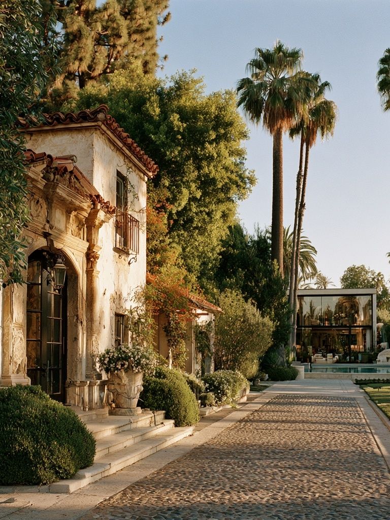 Palm Villa Courtyard Photography Poster. poster — photography art