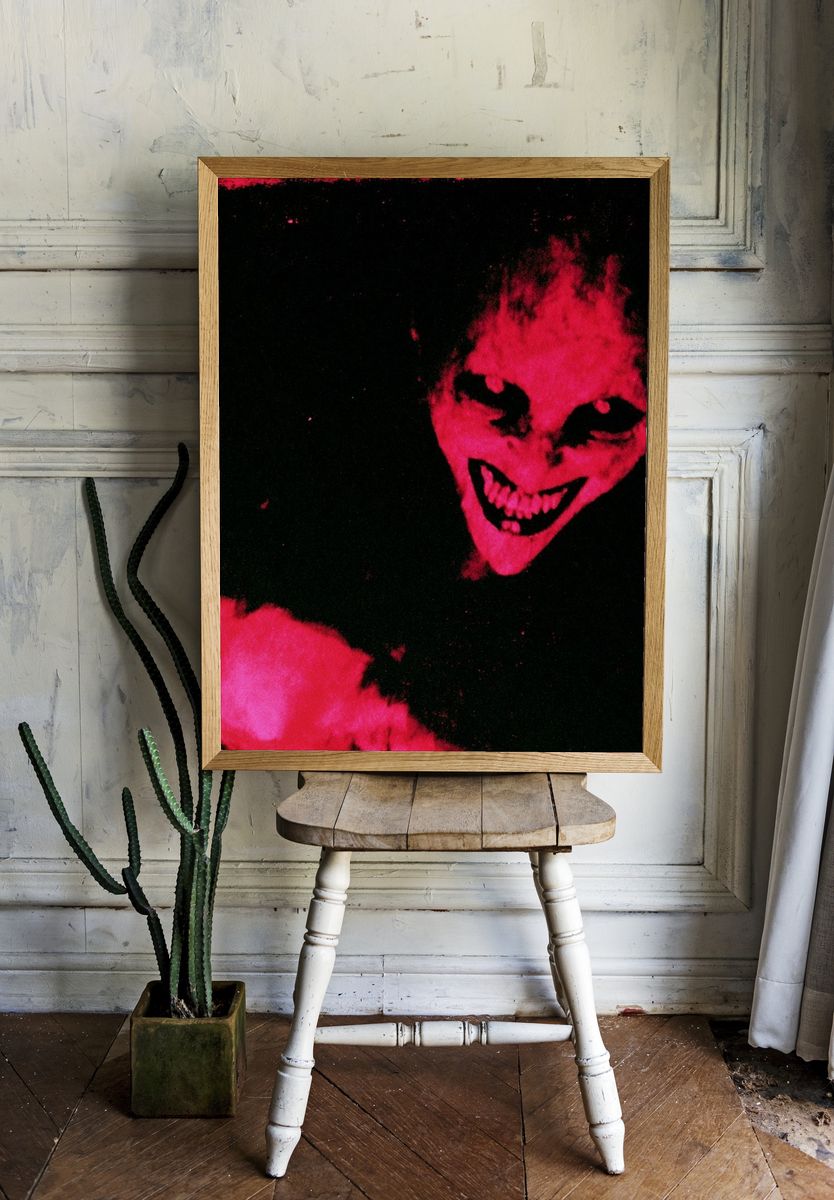 Neon Horror Face Photography Poster. room preview