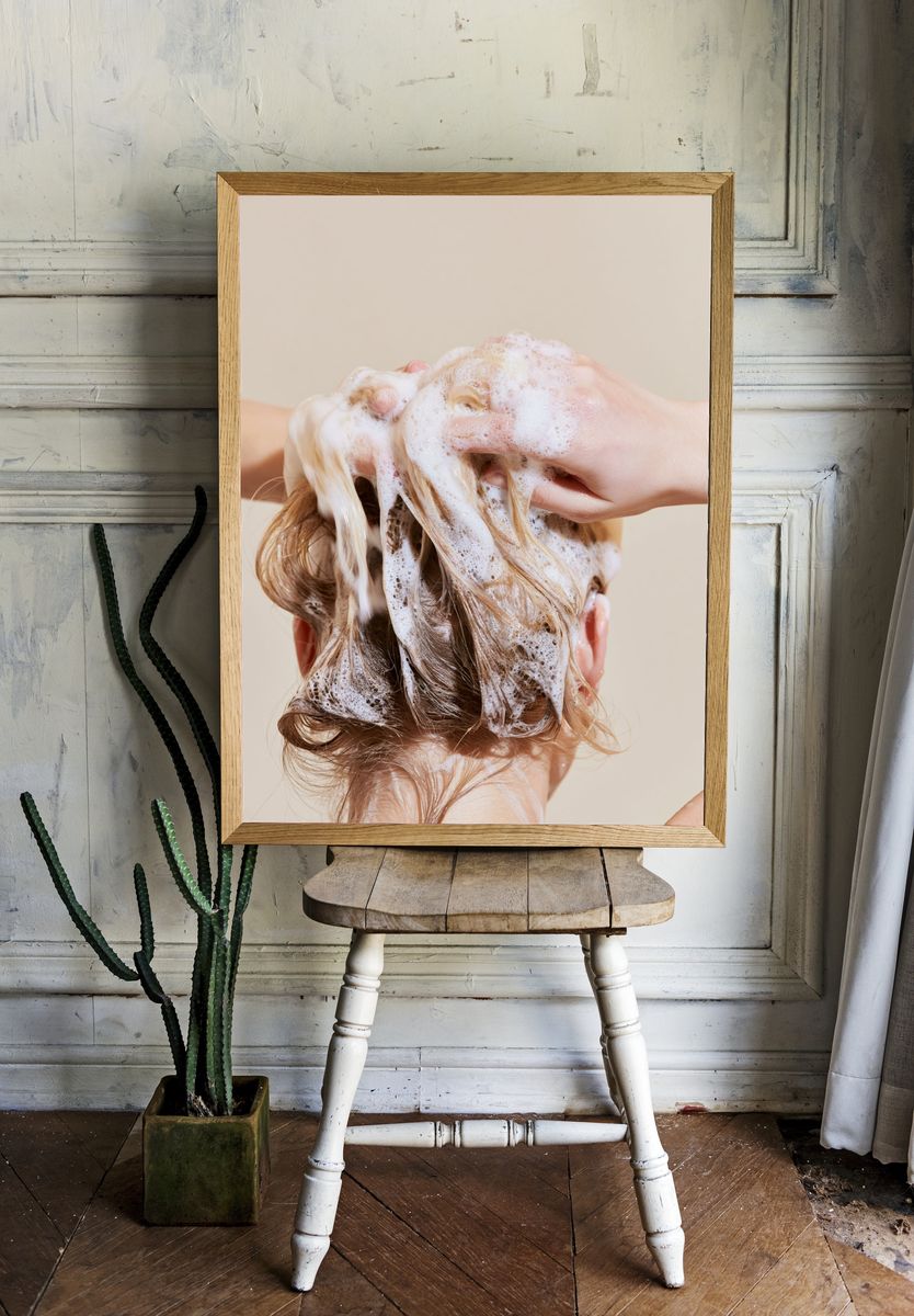 Foamy Hair Wash Photography Poster. — room view 1