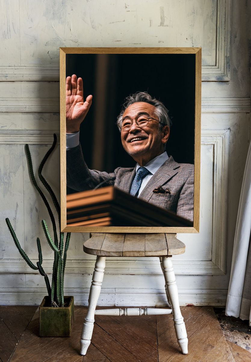 Smiling Speaker Portrait Poster. room preview