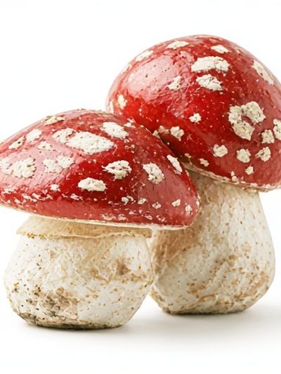 Red Toadstool Mushrooms Photography Poster. poster