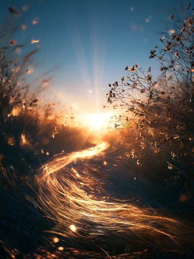 Golden Meadow Sunrise Photography Poster. poster