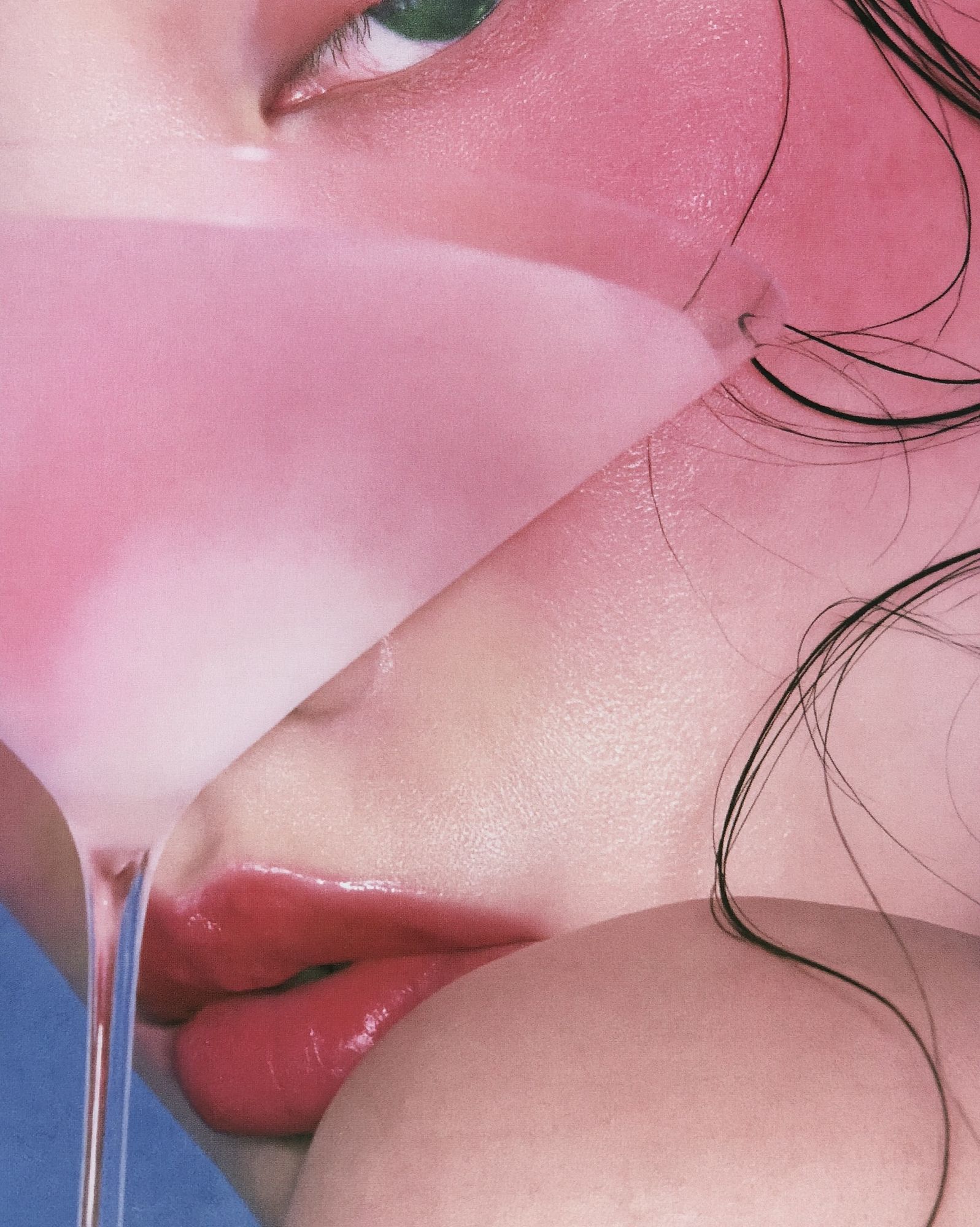 Pink Lips Close-Up Photography Poster. poster detail