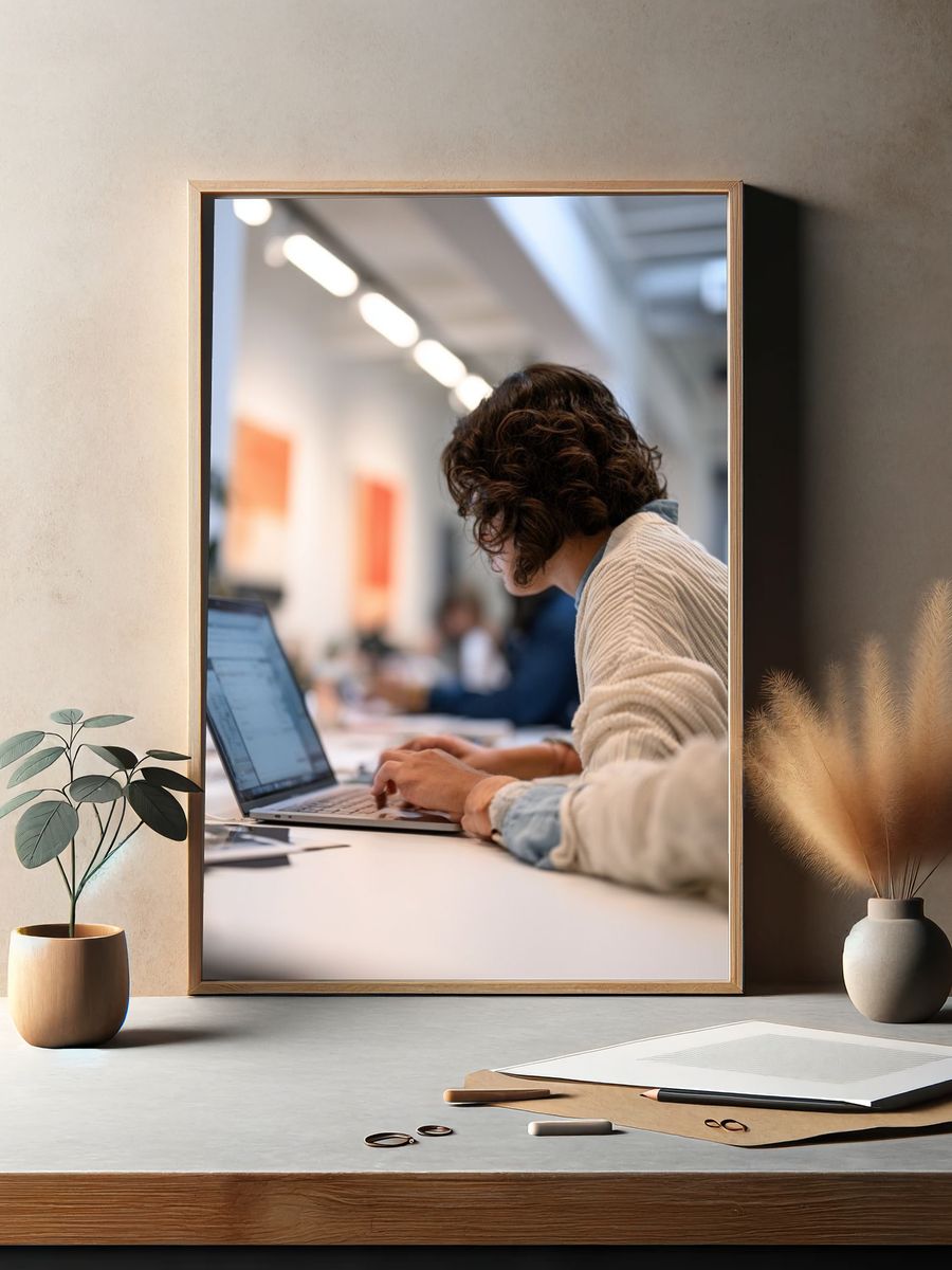 Creative Office Workday Photography Poster. — room view 2
