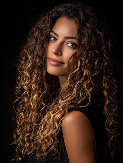 Curly Portrait Photography Print. poster