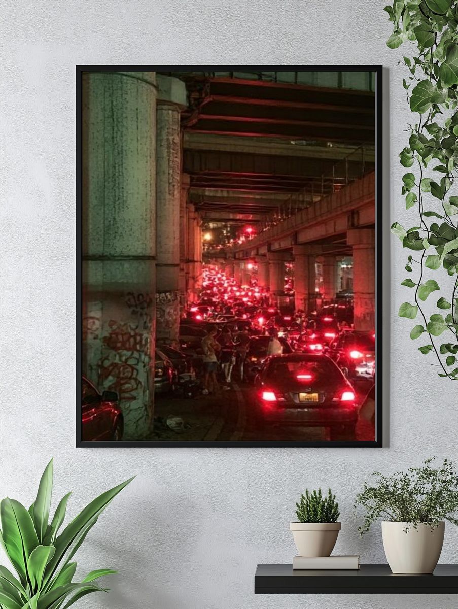 Urban Traffic Underpass Photography Poster. — room view 4