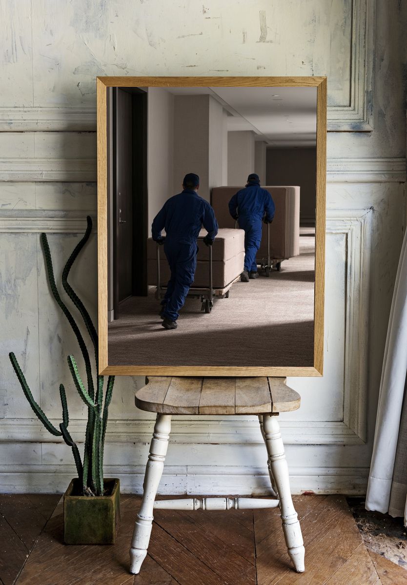 Moving Crew Hallway Photography Poster. — room view 1