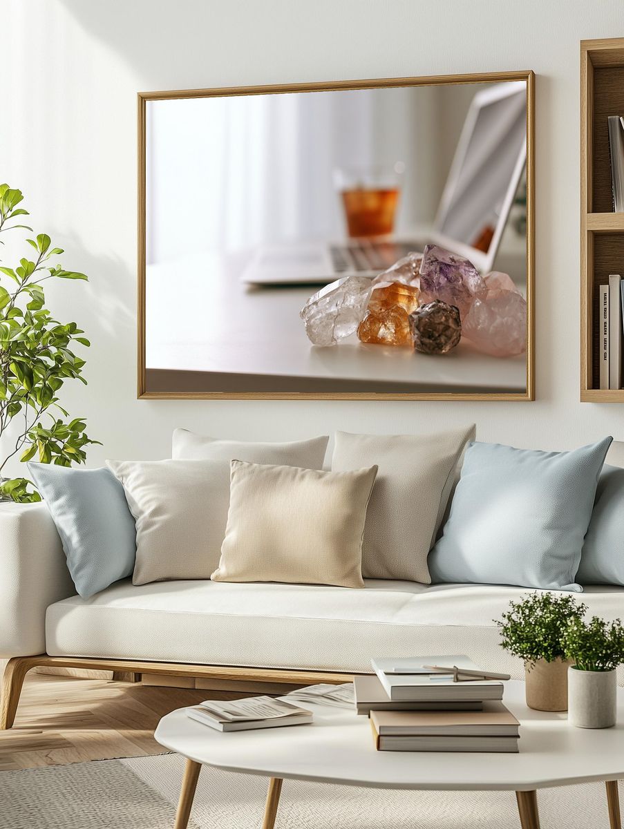 Healing Crystals Still Life Poster. — room view 2