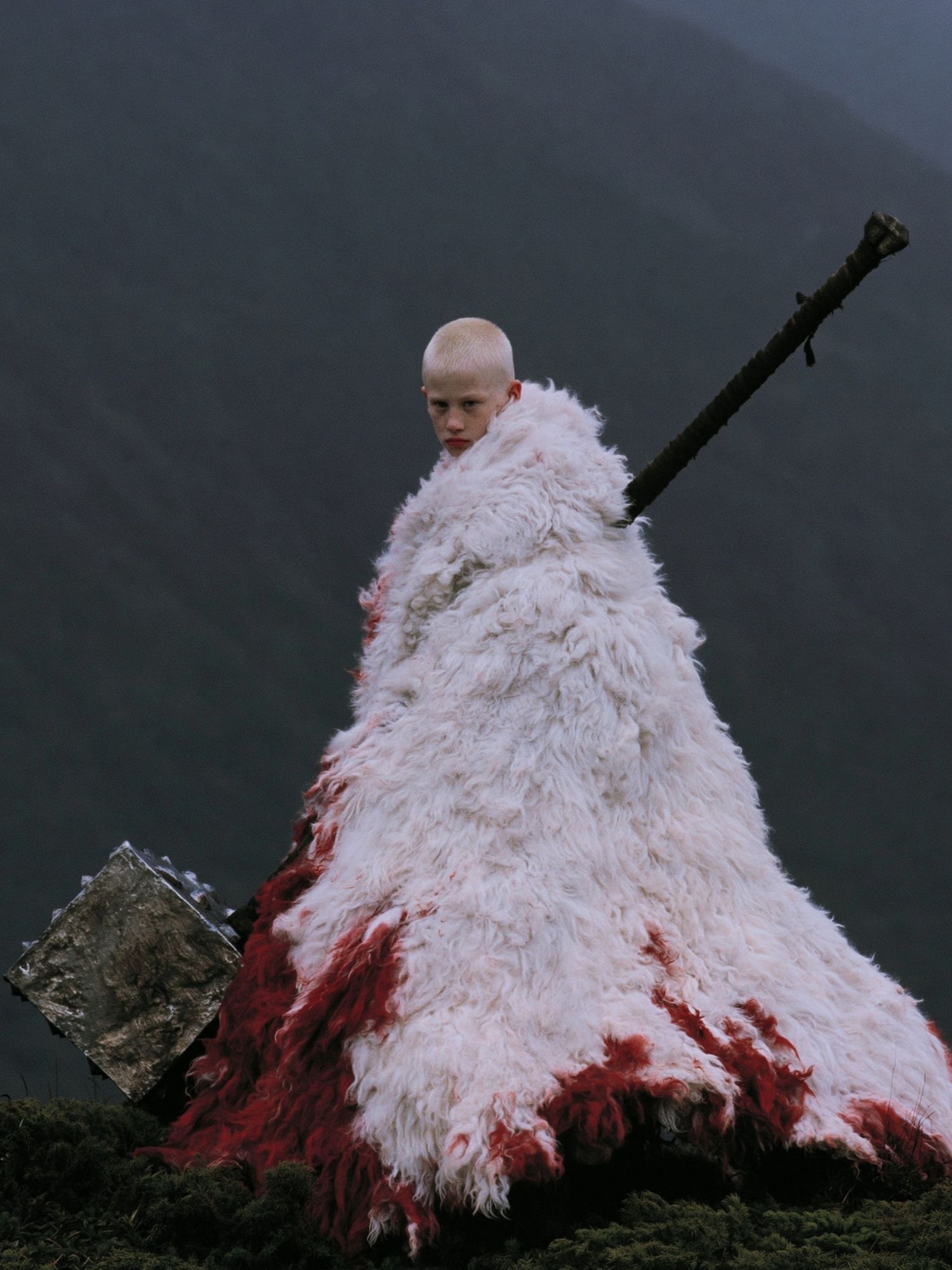 Surreal Fur-Clad Figure Photography Poster. poster — photography art