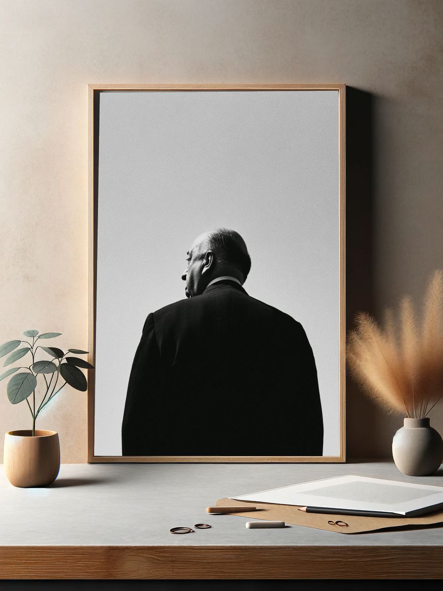Solitary Man Black-White Poster. — room view 2