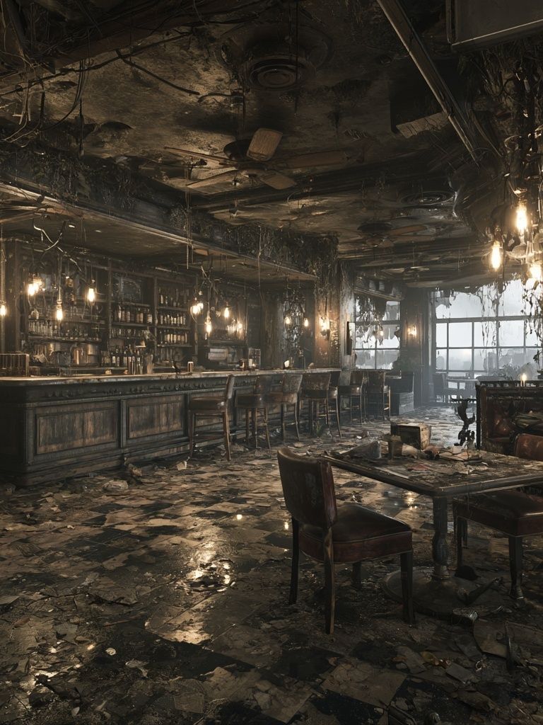 Abandoned Bar Interior Photography Poster. poster — photography art