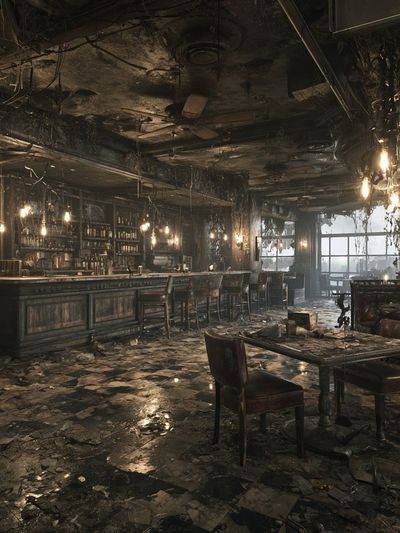 Abandoned Bar Interior Photography Poster. poster print