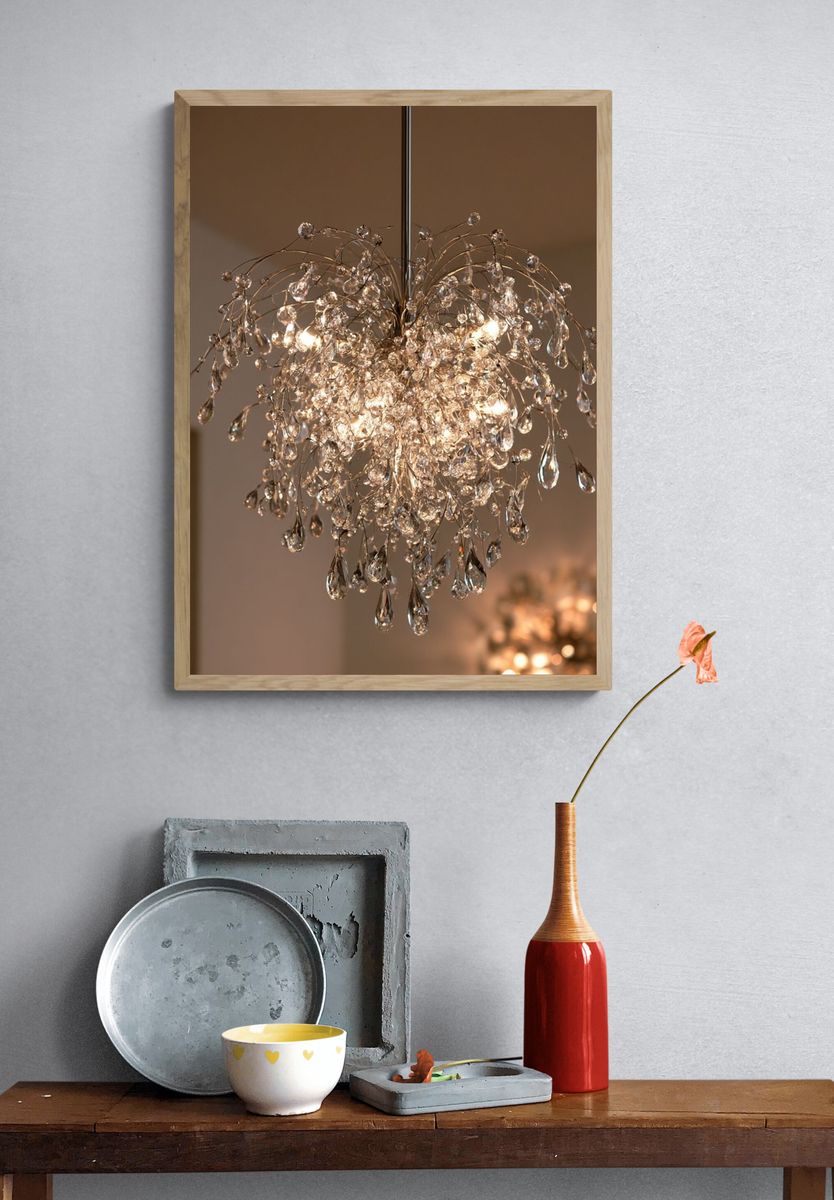 Crystal Chandelier Photography Poster. — room view 3
