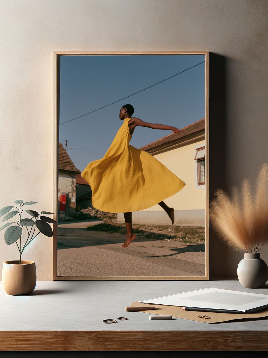 Dancing Figure Photography Poster. — room view 2