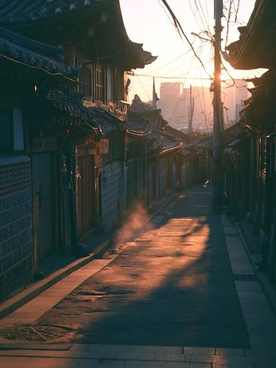 Seoul Alley at Sunrise Photography Poster. poster print