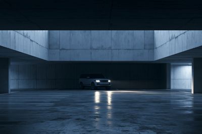 Range Rover Garage Photography Poster. poster